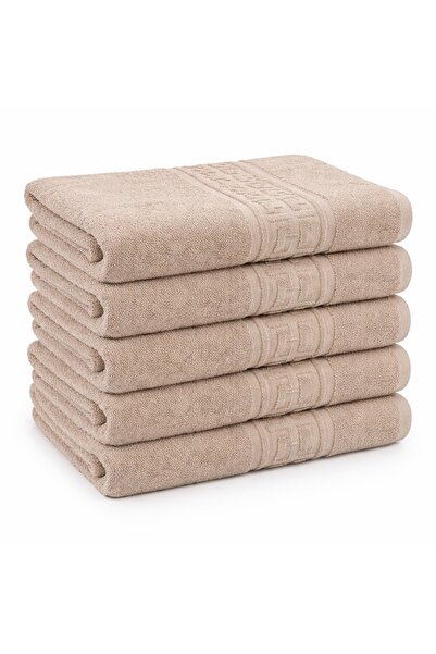 CumparaMisim Set of 5 large towels 70x130cm, 100% Pakistani Cotton , 400g, Beige