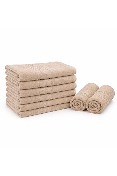 CumparaMisim Set of 8 small towels 30x50cm, 100% Pakistani Cotton , 400g, Beige