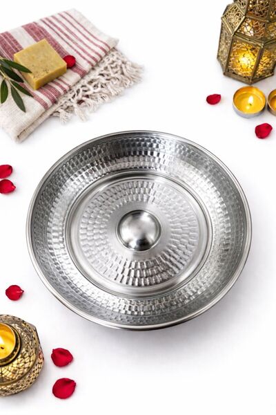 LUNA ÇEYİZ HEDİYELİK Çelik Hamam Tası 21 cm – Dayanıklı Geleneksel Banyo Tası