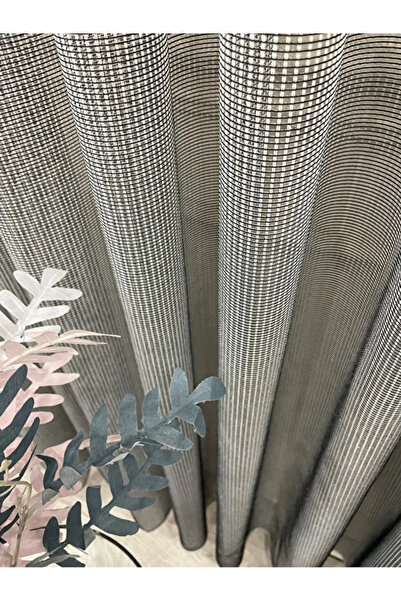 Brillant Gray-Black Mesh Wrinkle-Free Sik 1/3 Pleated Tulle Curtain