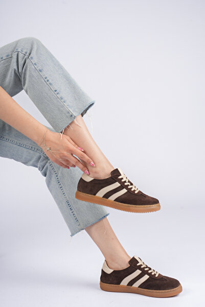 Cefi Shoes حذاء لندن الرياضي النسائي ذو سطح خارجي من الجلد ونعل داخلي مريح وناعم