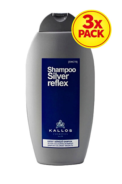 Kallos Cosmetics 3x PACK Silver Shampoo - Silver Reflex Anti-Orange for Blond...