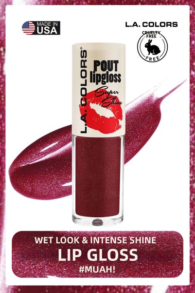L.A Colors Pout Shiny Lipgloss - Lip Gloss with a Wet Look and Intense Shine ...