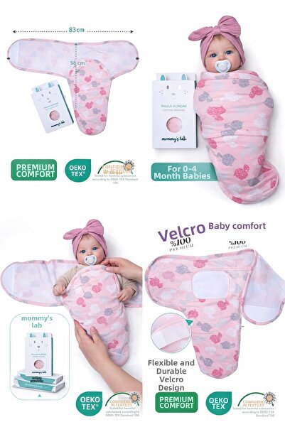 Mommyslab 0 - 4 Months New Season Colorful Patterned Velcro Baby Cotton Swadd...