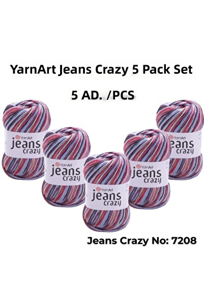 Yarnart Ață de tricotat Yarn Art Jeans Crazy Örgü Ipi 7208 Punch Ipi, pachet ...