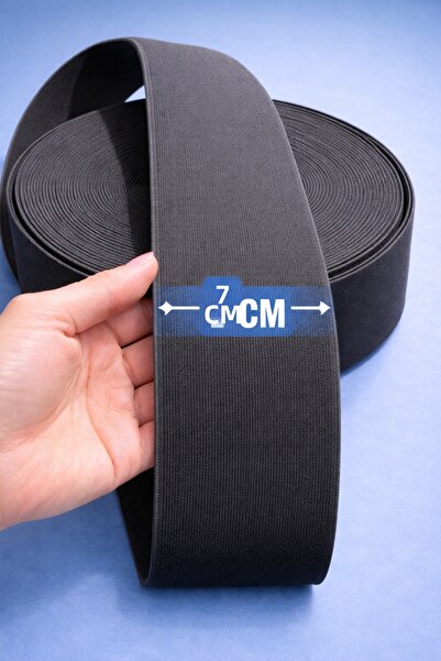 İMREN AKSESUAR Hard Woven Anthracite Color 7 cm Durable Leg and Waist Elastic...