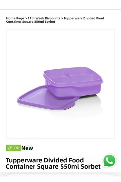 Tupperware Compartmentalized Nutrition 550 ml Color as Shown in the Image