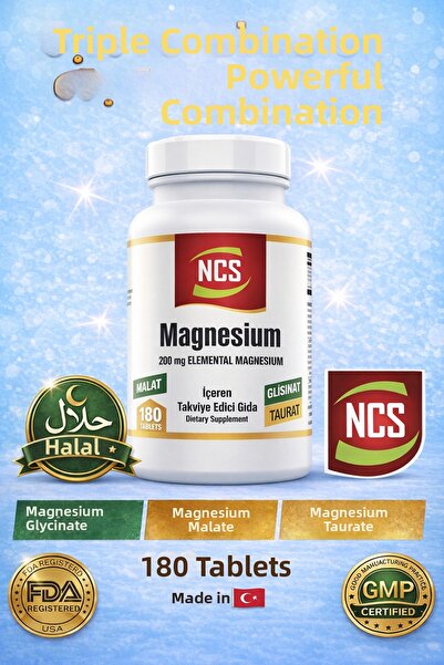 NCS ماغنيسيوم مالات جليسينات تورات 180 قرص