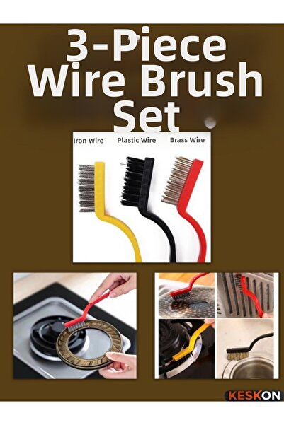 Keskon Kitchen Cleaning Wire Brush Set of 3 – Practical Cleaning Tools for St...