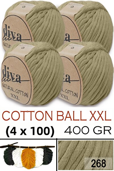 Diva İplik Natural Cotton XXL - 4 mm Taranabilir Macramé Thread - 268 (Pack o...