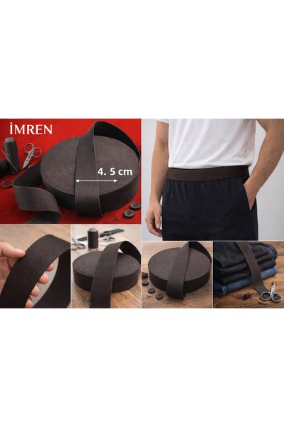İMREN AKSESUAR Sert țesut Maro 4,5 cm Elastic rezistent pentru picioare și talie 1 pachet 3 metri