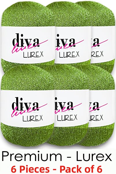 Diva İplik Lurex Premium - 14 Verde Fistic (Pachet de 6 bucăți)