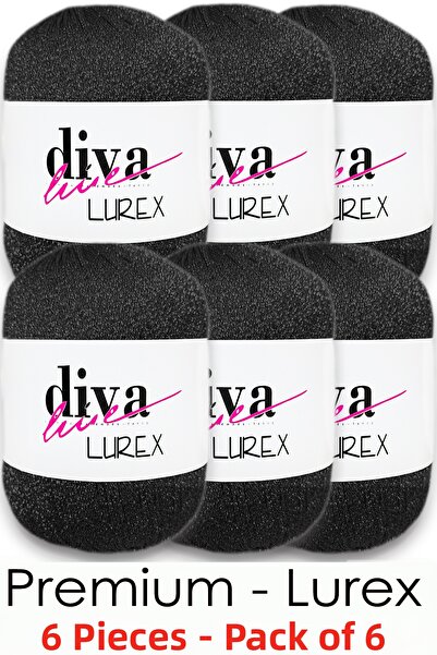 Diva İplik Lurex Premium - 10 Μαύρο (Συσκευασία των 6)