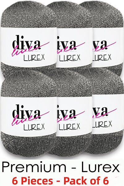 Diva İplik Lurex Premium - 27 Medium Gray (Pack of 6)