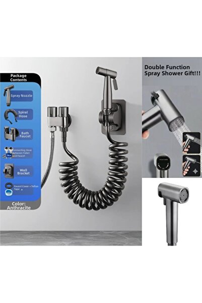 STALQUA صنبور حمام محمول باليد مع رشاش ضغط، صنبور للمرحاض مع خرطوم، وظيفة مزد...