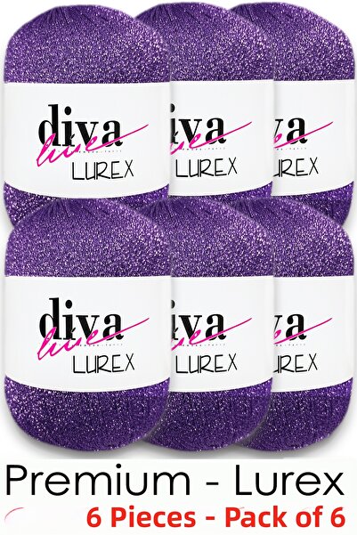 Diva İplik Lurex Premium - 12 Mov (Pachet de 6 bucăți)