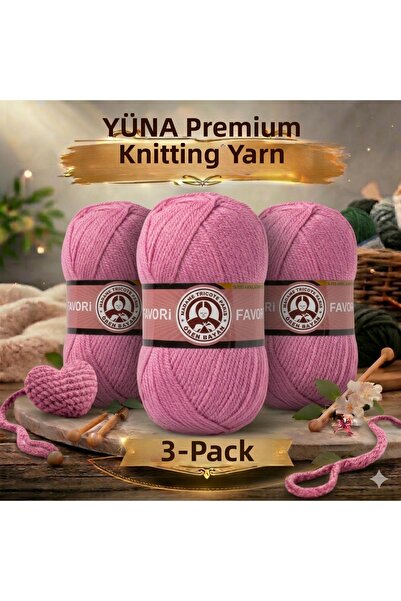 Ören Bayan Kristal 3-Pack Very Fine Knitting Yarn 049 Pink