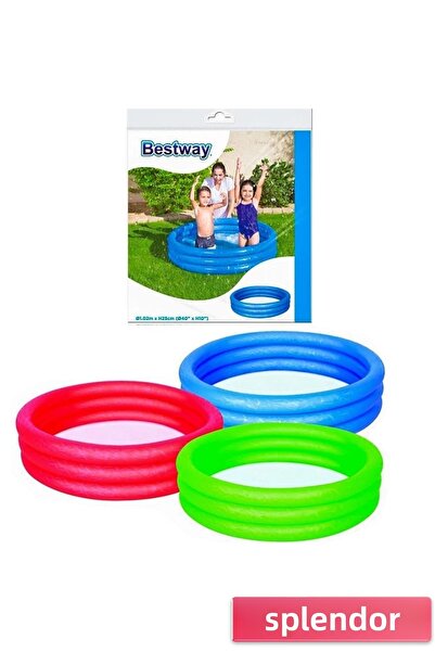 esplendor حوض سباحة للأطفال بلون سادة مقاس 102*25 سم مع حقيبة - يتم شحن قطعة ...