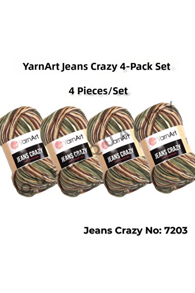 Yarnart خيط حياكة يدوي من Yarn Art Jeans Crazy El Knitting Yarn 7203 Punch Ip...