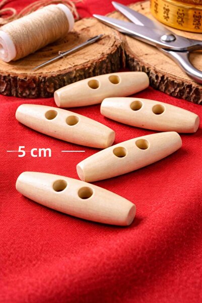 Beyna TABĂ ECRU DIN LEMN NATURAL 5 CM BUTON 1 PACHET 10 BUC