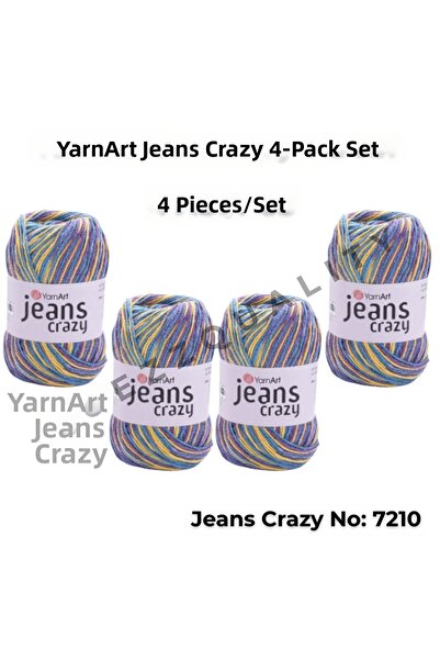 Yarnart خيط حياكة يدوي من Yarn Art Jeans Crazy El Knitting Yarn 7210 Punch Ip...