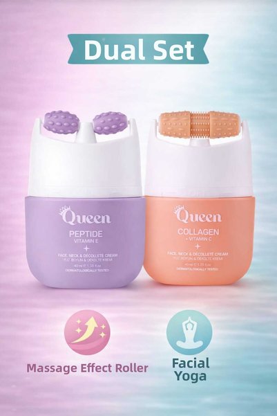 ICEQUEEN Dual Skin Care Set – Collagen + Vitamin C & Peptide Vitamin E Cream ...