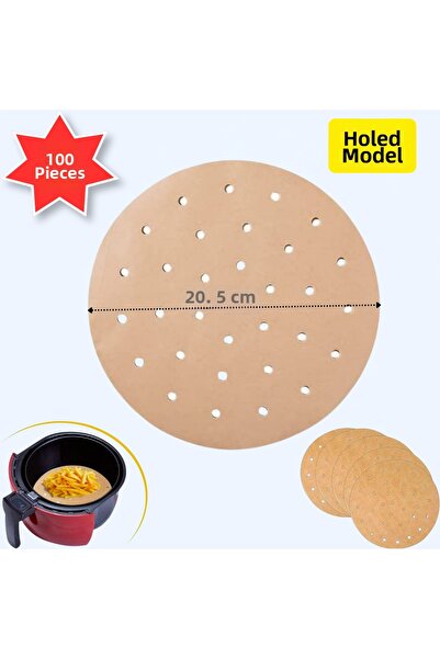 Hakan Living ورق للقلاية الهوائية 100 قطعة، ورق طهي دائري مثقوب بقطر 20.5 سم،...
