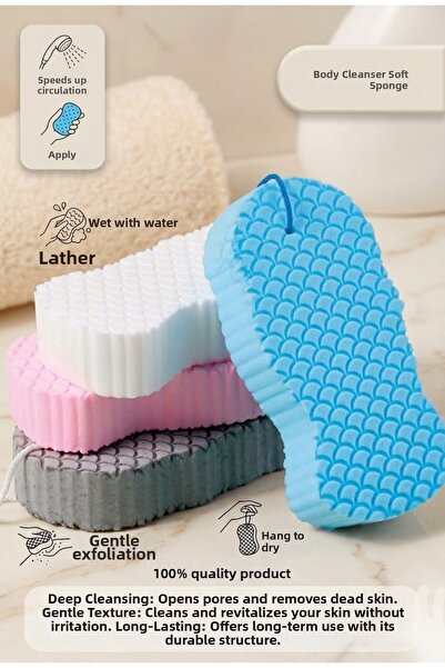 SEVRU Soft Sponge Skin Cleanser - Dead Skin Remover Pouch Washcloth