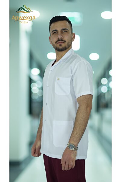 apwexqa tekstil Men's Classic Collar Short Sleeve Short Length Doctor Teacher...