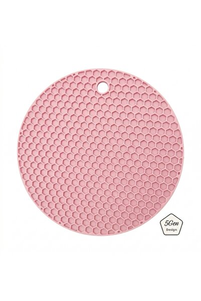 5Gen Tasarım قاعدة وصينية من السيليكون الوردي، على شكل قرص العسل منقوش، قاعدة...