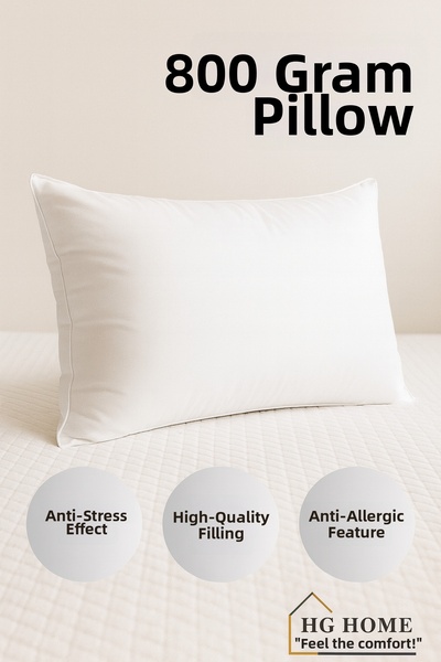 HİG HOME Microfiber Filled Sleeping Pillow 50X70 cm – 800 Gr Plump Soft Comfortable Pillow