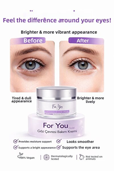 For You Gold كريم العناية المغذي لمنطقة تحت العين، مضاد للانتفاخات والهالات ا...