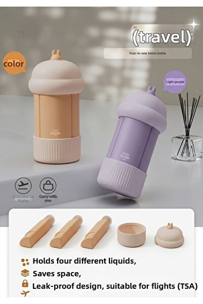 SEVRU مجموعة زجاجات شامبو كريمي قابلة لإعادة التعبئة من نوع السفر، صندوق 4 في...