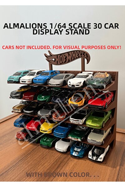 almalions 1/64 Scale Hw Logo Model Vehicle with Display Stand - Brown