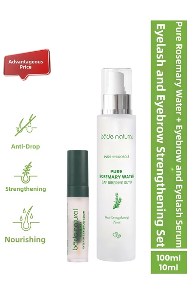 Bade Natural Rosemary Water Hair Tonic & Rosemary Oil Eyebrow and Eyelash Serum