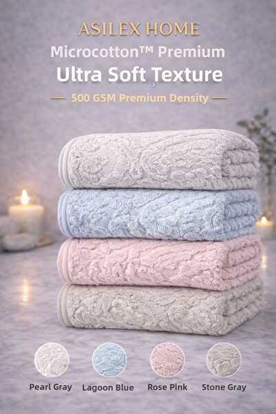 Asilex Home Collection Σετ 4 τεμαχίων 100% Microcotton Πετσέτες Χεριών και Πρ...