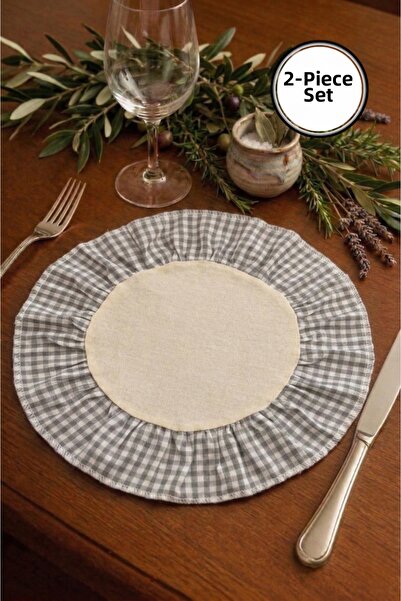 Soft Kare Linen Supla with Gingham Edge |   Premium Quality American Service ...