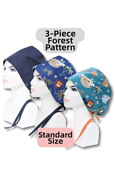 doktorbonem Standard Size 3-Piece Forest Patterned Navy Blue Single Color Nav...