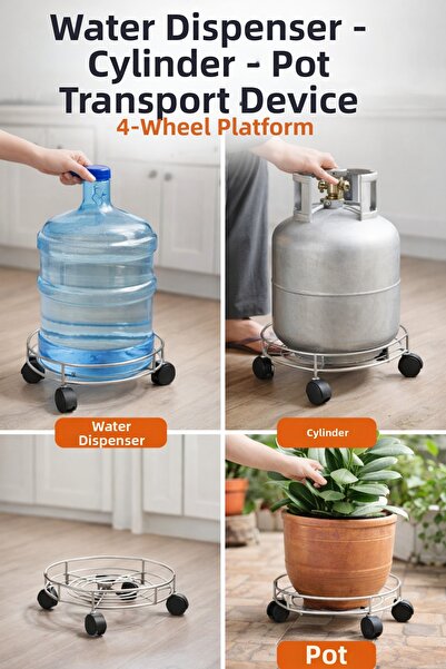 ARVALE Dispozitiv de transport pentru sticle, tuburi și ghivece cu 4 roți |  ...