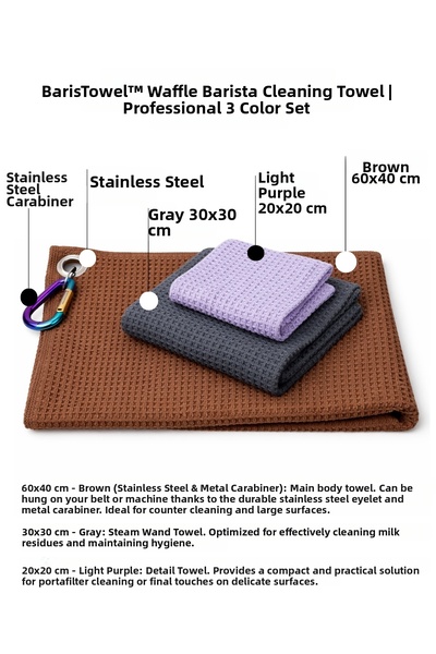 SODELICIOUS COFFEE TEA باريس تاول ™   منشفة باريستا وافل 3 ألوان، 60x40 سم | ...