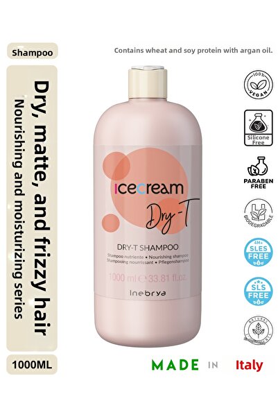 Inebrya Ice cream شامبو دراي-تي المغذي للشعر الجاف والمعالج 1000 مل