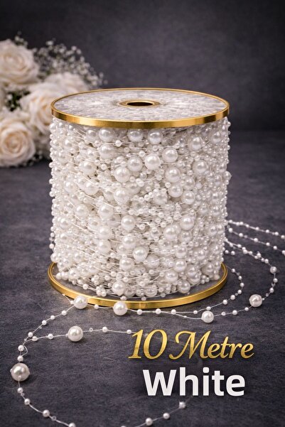 Esteks Dantel ve Tekstil Aksesuarları Λευκή Μισινάλι Ρίγα Πέρλα 10 μ.τ