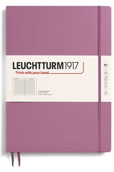 Leuchtturm1917 ماستر سليم (A4+)، دفتر ملاحظات 123 صفحة، مسطر، لون وردي غباري