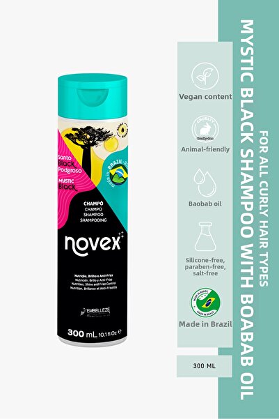 NOVEX ميستيك بلاك - شامبو لإصلاح أطراف الشعر للشعر الجاف والتالف 300 مل -