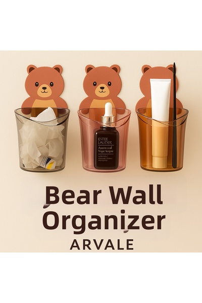 ARVALE Set de 3 suporturi pentru periuță de dinți cu figurine de urs |   Orga...