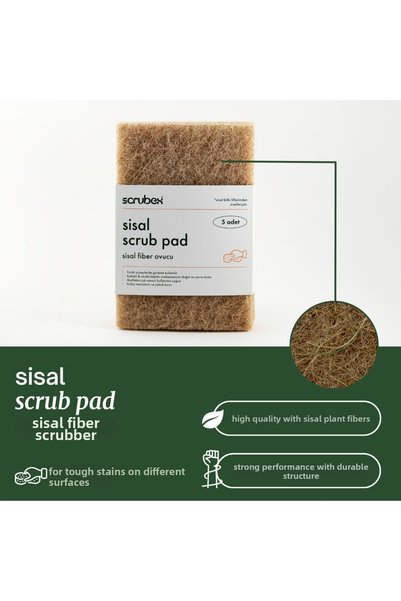Scrubex Sisal Fiber Scrubber 5-Pack (10X15Cm) Sb1006