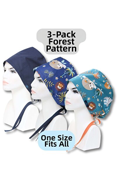 doktorbonem Tesettür Mărimea 3, cu model de pădure, albastru închis, culoare ...