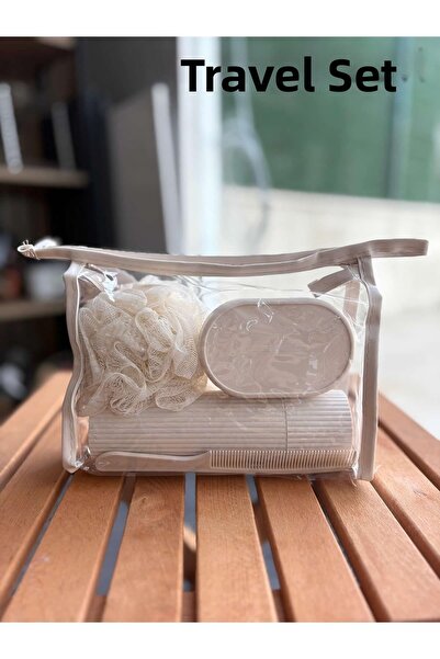 ARVALE Set de călătorie și set de plajă din 5 piese |   Lufa de duș, dozator ...