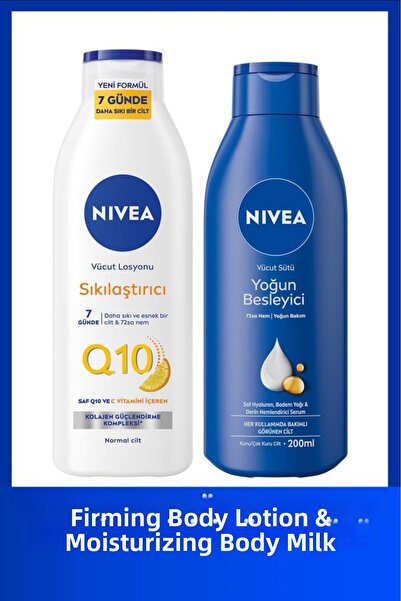 NIVEA Q10 7-Day Firming Body Lotion 250ml and Intensive Nourishing Care Milk ...
