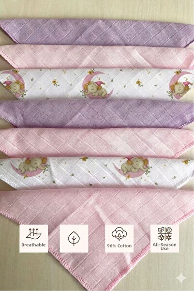 Sevza Kids مجموعة من 7 مناديل مبللة للفم للأطفال مصنوعة من القطن 100%، مجموعة...